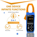 OWON Bluetooth Clamp Meter + Scope, 1000V AC/DC Voltage Tester 1000A Current Test with 1MHz Oscilloscope Multimeter 3 in 1 Functions Clamp Meter with 2.8" IPS LCD Display - Imported from UK