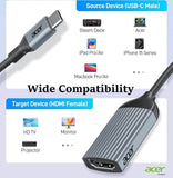 acer USB-C to HDMI Adapter 4K@60Hz, High Speed Type C to HDMI Converter - Imported from UK