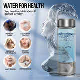 Hydrogen Rich Water Bottle, 3 Min Quick Electrolysis Portable Hydrogen Water Ionizer Machine, Water Glass Health Cup for Office Travel & Daily Drinking - Imported from UK