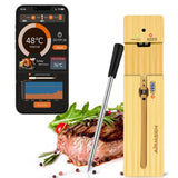 AIRMSEN Wireless Bluetooth Meat Thermometer, Digital Meat Thermometer with Smart APP for Oven Cooking, Grill, BBQ, Smoker, 300ft Range, IPX7 Waterproof Wireless Meat Probe  - Imported from UK