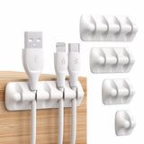 SYNCWIRE Cable Clips Organizer, 5 Pcs Self Adhesive Cable Management System, Ideal for Home, Office, Car, Nightstand, Desk Accessories - Imported from UK