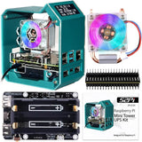 52Pi ABS Mini Tower RGB Cooling Fan With 0.96 inch OLED Display UPS Case Kit for Raspberry Pi 4B (Transparent) - Imported from UK