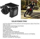 Solar Power Wireless TPMS Motorcycle Tire Pressure Monitoring System, Digital Display with 2 Wheel Sensors for Motorcycle - Imported from UK