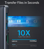 Anker USB C Hub, PowerExpand 8-in-1 USB C Adapter with Dual 4K HDMI, 100W Power Delivery, 1 Gbps Ethernet, 2x USB 3.0 Data Ports, SD & microSD Card Reader - Imported from UK