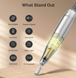 MelodySusie Clip-On Cordless Nail Drill, 30000RPM With LCD Display For Manicure Shaping &amp; Gel Removal, Perfect For Training, Nail Art Practice & Home Use - Imported from UK