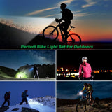 Omeril 1200 Lumens Bike Light Front & Rear Powerful LED Bike Light Set USB Rechargeable Anti-Glare Beam Security Cycling Lights IP65 Waterproof MTB Cycle Lights Mountain Bike Accessories - Imported from UK