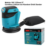 Makita 18V 125mm Cordless Lithium-ion Random Orbit Sander, 5
