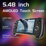 ANBERNIC RG556 Retro Handheld Game Console with 128GB SD Card Pre-Loaded, 1080P Android 13, Bluetooth 5.0, 5.48" AMOLED Touch Screen, Unisoc T820 Processor, 5500mAh Battery, WiFi, Video Games Player - Imported from UK
