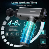 Nanssigy Muscle Massage Gun with 6 Heads, 30 Adjustable Speeds, LED Indicator & 2600mAh Battery, Deep Tissue Powerful Percussion Massager, Portable Fascia Gun for Relieving Muscle Pain & Stiffness - Imported from UK