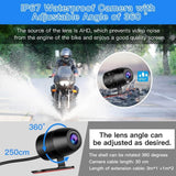 Blueskysea DV128 Motorcycle Dash Cam, 1080P Dual Lens Video Recorder Motorcycle Camera with 2.7” LCD Front & Rear Waterproof DVR with G-Sensor, Loop Recording, GPS, Manual Lock, Night Vision, 130° Angle - Imported from UK