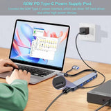 7-in-1 USB C Hub High Speed USB3.0 Ports + 4 USB2.0 Ports USB-C Charging Ports Data Transfer Aluminum Alloy Finish - Imported from UK