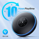 EMEET OfficeCore M220 Lite Professional Bluetooth Wireless Speakerphone, Daisy Chain, 360° Voice Pick-up 8 AI Noise Cancellation Mics for Conference Calls (Pack of 2) - Imported from UK