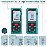 Kiprim 50m/165ft Laser Distance Meter with 2 Bubble Levels, M/In/Ft Unit Switching, Backlit LCD, 99 Sets Data Storage & Pythagorean Mode, Measure Distance, Area & Volume - Imported from UK