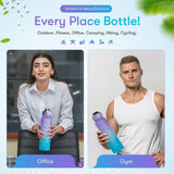 Sport Water Bottle Pack of 3 (2000ml+900ml+500ml), Motivational Drinking Water Bottles with Carrying Strap, Leakproof BPA & Toxic Free For Sports Fitness Gym - Imported from UK