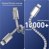 Amazon USB C to Lightning Cable 1M Fast Charger Nylon Braided Type C to iPhone Cord - Imported from UK