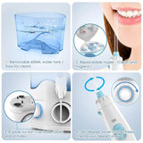 TUREWELL Water Dental Flosser for Teeth/Braces with 8 Water Jet Tips, 10 Pressure Levels, 600ML Electric Water Dental Oral Irrigator - Imported from UK