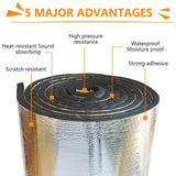 Car Sound Deadening Mat 200cm*50cm*10mm, Self Adhesive Van Insulation, Car Sound Proofing, Proof Insulated Moistureproof Waterproof, Car Noise Control Acoustic Dampening Mat (Container Product Without Box) - Imported from UK