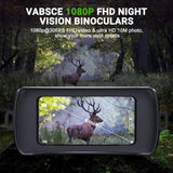 VABSCE Digital Night Vision Binoculars for Complete Darkness, 1080p FHD Video Infrared Night Vision Goggles for Hunting, Camping, Travel, Surveillance, Spy - Imported from UK