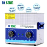 DK SONIC 3.2L Commercial Ultrasonic Cleaner, 120W Sonic Cleaner with Heater for Jewelry Denture Coins Metal Parts Carburetor Fuel Injector Record Circuit Board Brass etc - Imported from UK