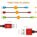 Gritin USB C Cable, [3-Pack/1M+1.5M+2M] USB Type C Fast Charging Nylon Braided Cable - Imported  from UK