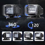 Willpower 50W 360° Rotating Remote Control LED Searchlight Work Light 12-24V Spotlight for Off Road SUV, ATV, Trucks, Boats, Home, Farm Field, Protection Emergency Lighting & More - Imported from UK