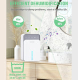 FIVANGIN 1500ml Dehumidifier with 7 Colors Light for Removing Damp Mold & Moisture, Silent Mini Dehumidifier for Home Bedroom Bathroom Garage Wardrobe - Imported from UK