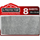X-Protector Self-Adhesive Felt Pads, 20x15cm Grey (8 Sheets) Furniture Pads, The Best Floor Protectors for Any Hard Floor - Imported from UK