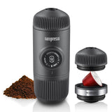 WACACO Nanopresso Portable Espresso Maker, Upgraded Version of Minipresso, 18 Bar Pressure Ground Coffee, Small Travel Coffee Maker, Manually Operated, Perfect for Outdoor Trips - Imported from UK