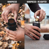 WACACO Nanopresso Portable Espresso Maker, Upgraded Version of Minipresso, 18 Bar Pressure Ground Coffee, Small Travel Coffee Maker, Manually Operated, Perfect for Outdoor Trips - Imported from UK