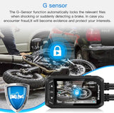 Blueskysea DV128 Motorcycle Dash Cam, 1080P Dual Lens Video Recorder Motorcycle Camera with 2.7” LCD Front & Rear Waterproof DVR with G-Sensor, Loop Recording, GPS, Manual Lock, Night Vision, 130° Angle - Imported from UK