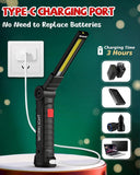 Coquimbo Work Light, Rechargeable 360° Rotatable LED Torch with Magnetic Base & Hook (2 Pack) - Imported from UK