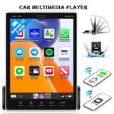 Car Multimedia Player, 2+64G Android 13 Single Din Vertical Touchscreen Car Stereo Wireless CarPlay Android Auto, 9.5" Adjustable Angle Touch Screen Radio with Mirror Link WiFi Bluetooth GPS FM RDS EQ SWC + Backup Camera - Imported from UK