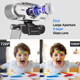 papalook PA452 Full HD 1080P Webcam with Microphone, Plug & Play USB Web Camera for Video Calling Online Class YouTube Zoom Meeting Teams, etc - Imported from UK