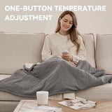 Warm Storm Heated Throw Blanket, 152 x 127cm Microfleece & Sherpa Electric Blanket with 5 Heating Levels, 4 Hours Auto Off, Machine Washable - Imported from UK