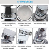 Kitchen Sink Faucet Aerator, 360° Rotatable Sprayer Head, Anti-Splash Tap Aerator Faucet Nozzle Head with Hose with 3 Modes Adjustment - Imported from UK