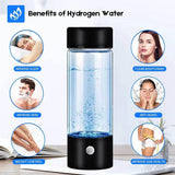Hydrogen Water Generator Bottle, Portable Rechargeable Hydrogen Water Ionizer Machine, 420ml Hydrogen Rich Water Glass Health Cup for Home Travel (Container Product Without Box) - Imported from UK