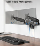 HUANUO Dual Monitor Wall Mount for 17-32" Screens, Gas Spring Monitor Arm Bracket for 2 Monitors Each Holds Up to 17.6lbs with Tilt Rotate Swivel, VESA 75/100mm - Imported from UK