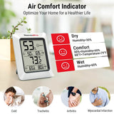 ThermoPro TP50 Digital Hygrometer Indoor Thermometer & Humidity Gauge with Air Comfort Indicator - Imported from UK