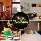 Happy Birthday Neon LED Warm White Wall Light,  Reusable USB Powered Acrylic Flexible Silicone LED Wall Decor Light for Home Bar Bedroom Birthday Party - Imported from UK