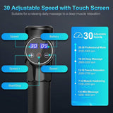 JEERSONN Muscle Massage Gun with 6 Massage Heads 30 Speeds & LCD Display, Ultra-Quiet Hand-Held Deep Tissue Muscle Massager - Imported from UK