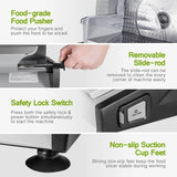 OSTBA Electric Deli Food Meat Slicer 200W with Quiet DC Motor, Child Lock Protection, Removable 19cm Stainless Steel Blade, 0-15mm Adjustable Thickness, Easy to Clean, Ideal for Meat, Cheese, Bread and Vegetables - Imported from UK