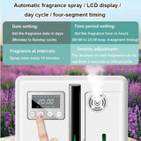 Commercial Aroma Diffuser 2-in-1 Bluetooth, Wall Mounted Scent Machine Diffuser 4-Segment Timing LCD Display 160ml - Imported from UK