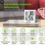BaLDR Digital Thermo-Hygrometer with Backlight, Temperature & Humidity Smart Sensor, Easy to Read, Real Time Monitoring, Large Backlit LCD Display - Imported from UK