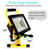 LED Flood Light, 50W Rechargeable IP65 Waterproof 5000LM Work Light with Detachable Stand, Security Emergency Site Light - Imported from UK