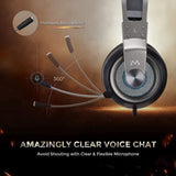 MPOW EG3 Pro Over Ear Gaming Headset with 7.1 Surround Sound with LED Light, Noise Cancelling Mic & Soft Memory Earmuff, Compatible with PC, PS4, Xbox One, Nintendo Switch - Imported from UK