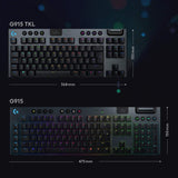 Logitech G G915 LIGHTSPEED TKL Tactile Wireless RGB Mechanical Gaming Keyboard with Low Profile GL-Tactile Key Switches LIGHTSYNC RGB Ultra Thin Design, Carbon Tactile - Imported from UK