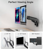 HUANUO Dual Monitor Wall Mount for 17-32" Screens, Gas Spring Monitor Arm Bracket for 2 Monitors Each Holds Up to 17.6lbs with Tilt Rotate Swivel, VESA 75/100mm - Imported from UK