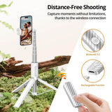 Smartphone selfie stick with Bluetooth 5.0 & USB C features - Distance-free shooting