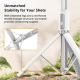 Tripod with extended legs and reinforced double-triangle structure