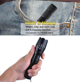 T6 3000 Lumens Powerful LED Flashlight, Super Bright Aluminum Alloy Telescopic Zoomable Tactical Military LED Flashlight / Torch Lamp Light - Imported from UK